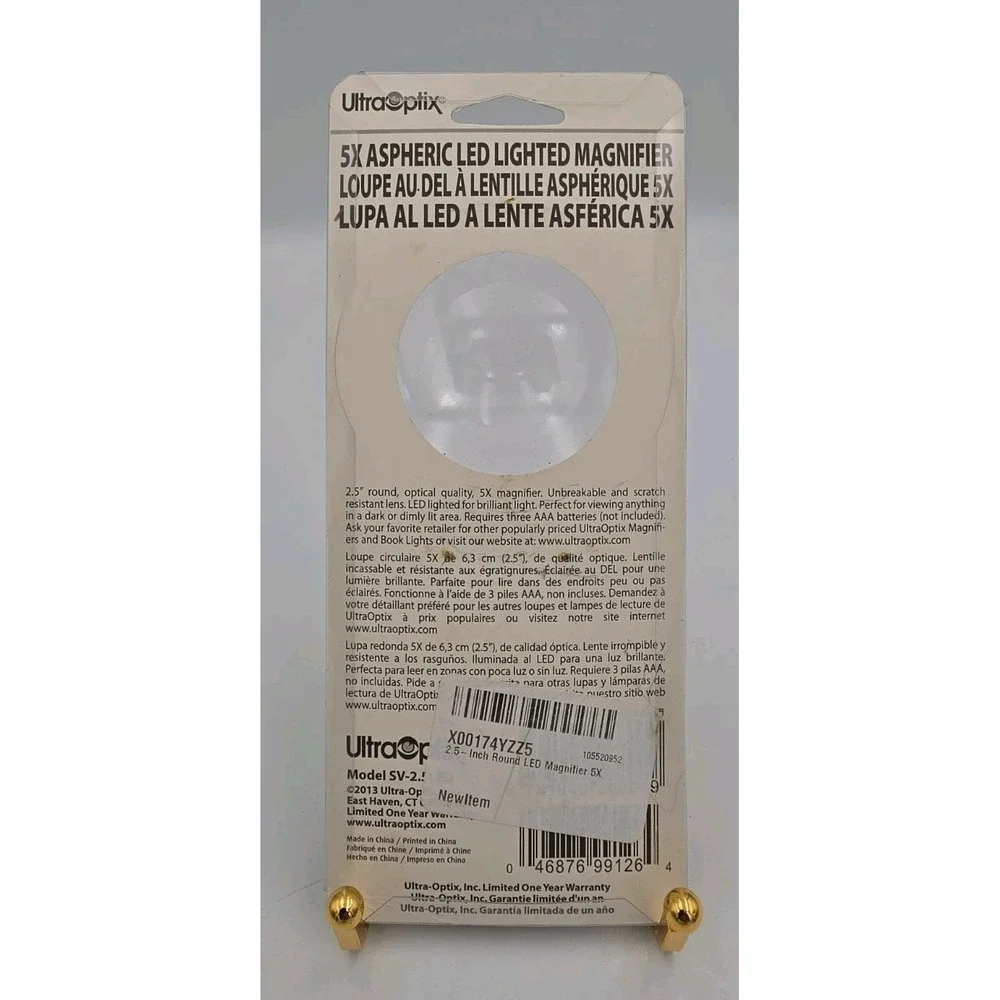5X Aspheric LED Lighted Magnifier For Coin Stamps Collector Reading Aid